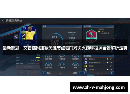 最新欧冠一文看懂附加赛关键节点豪门对决火药味拉满全景解析走势
